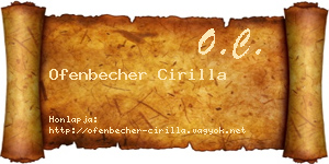 Ofenbecher Cirilla névjegykártya